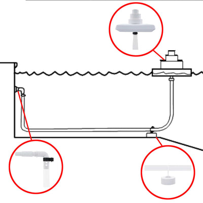 Valkoinen kreikkalainen uima-altaan suihkulähde Livenca (13-osainen)