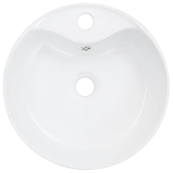 Valkoinen pesuallas ylivuodolla Vetilius 36x13cm (keraaminen)