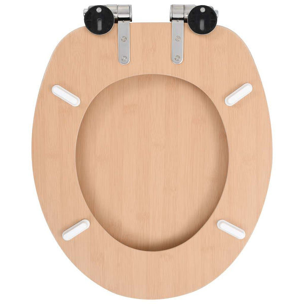 WC-istuin soft close kannella MDF bambukuvio