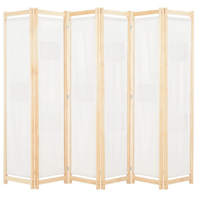 6-Paneelinen Tilanjakaja kerma 240x170x4 cm kangas