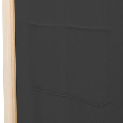 5-Paneelinen Tilanjakaja harmaa 200x170x4 cm kangas