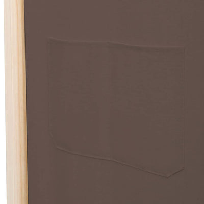 6-Paneelinen Tilanjakaja ruskea 240x170x4 cm kangas