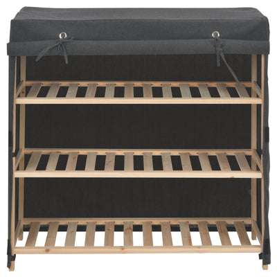 Harmaa kenkäkaappi suojalla Rusneac 79x40x80cm (kangas)