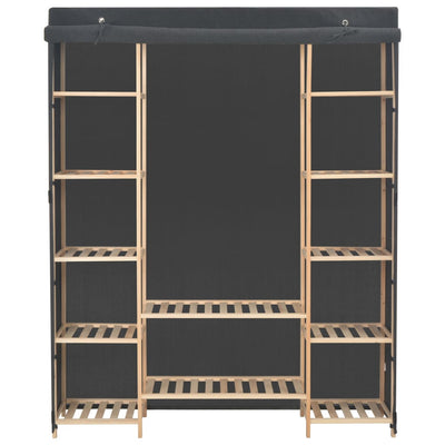 Vaatekaappi harmaa 135x40x170 cm kangas