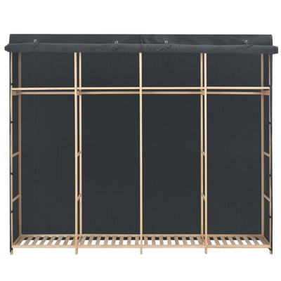 Harmaa vaatekaappi Everette 200x40x170cm (kangas)