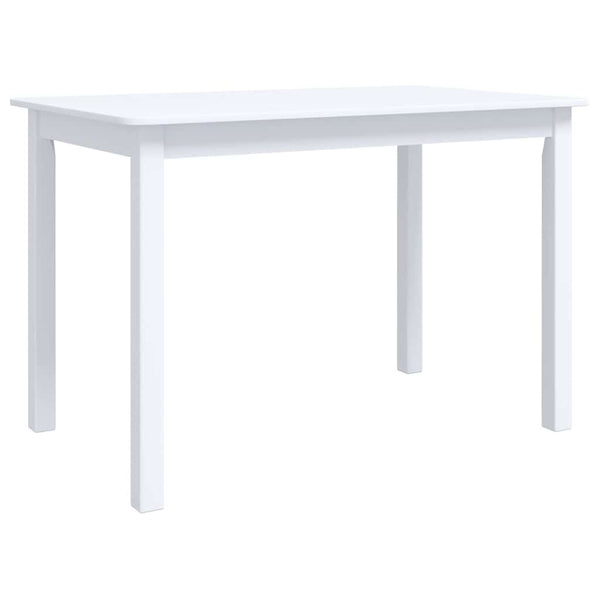 Ruokapöytä valkoinen 114x71x75 cm kumipuu