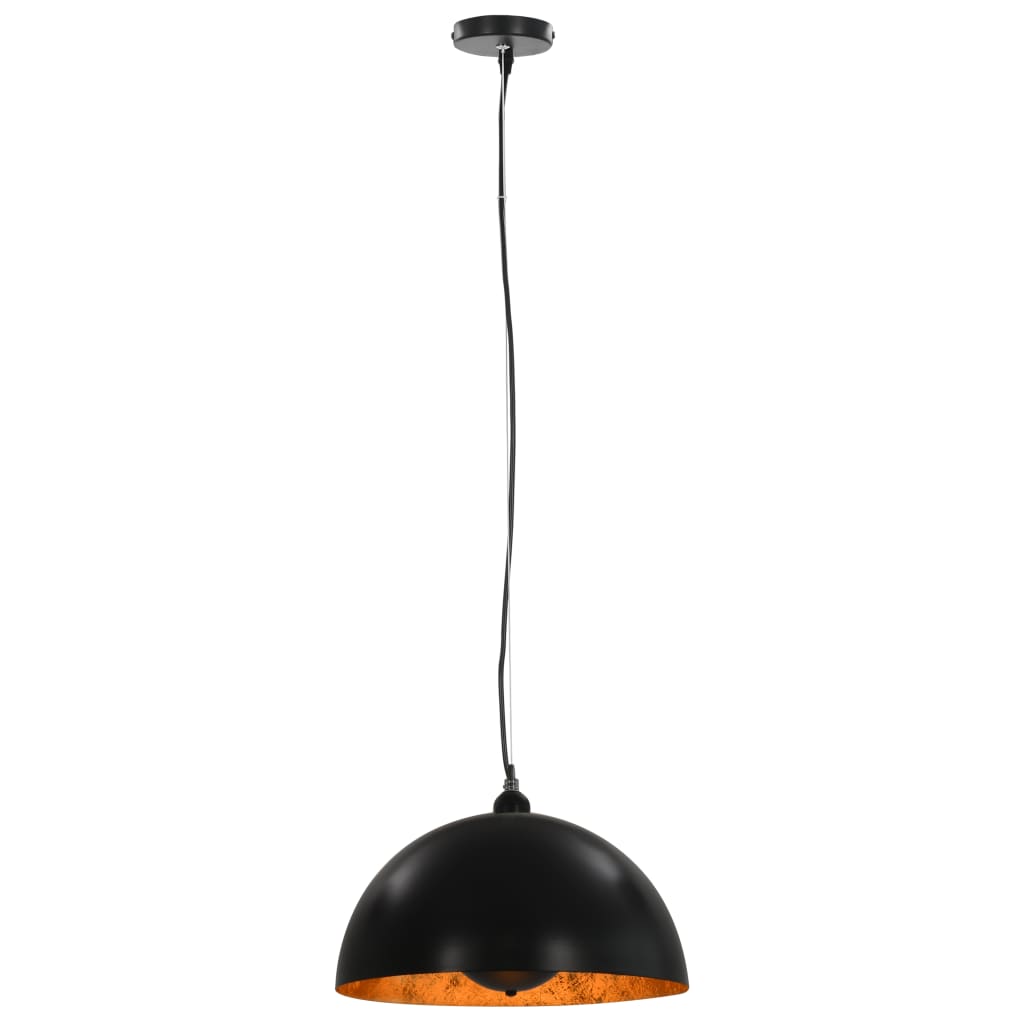 Musta ja kulta kattovalaisimet Andronica 40cm (2 kpl, puolipallomainen, e27)