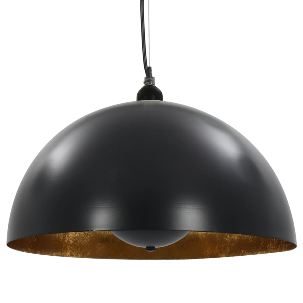 Musta ja kulta kattovalaisimet Andronica 40cm (2 kpl, puolipallomainen, e27)