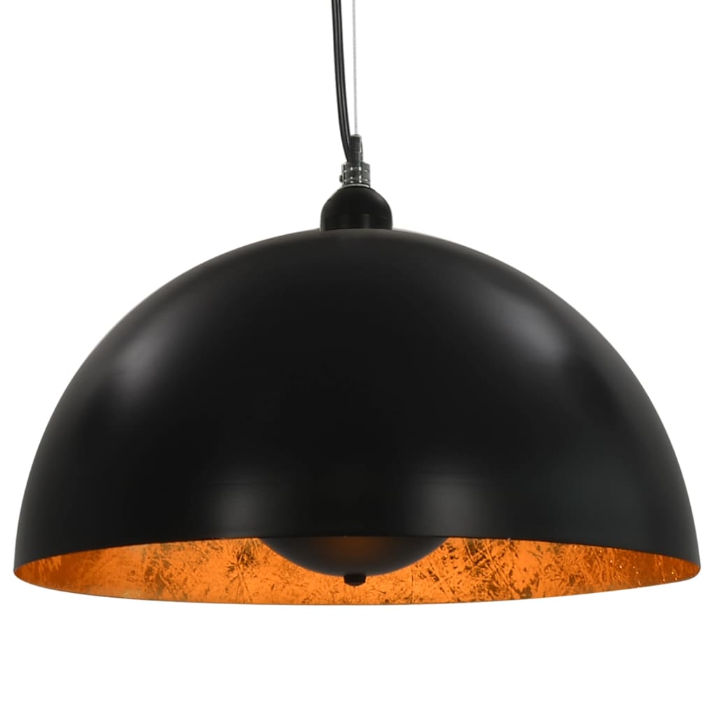 Musta ja kulta kattovalaisimet Andronica 40cm (2 kpl, puolipallomainen, e27)
