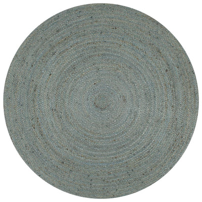 Oliivinvihreä käsintehty pyöreä juuttimatto Akel 150cm