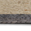 Käsintehty pyöreä juuttimatto tummanharmaalla reunalla 150 cm