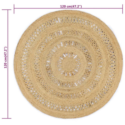 Käsintehty matto punottu juutti Mandel 120cm