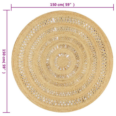 Käsintehty matto punottu juutti Mandel 150cm