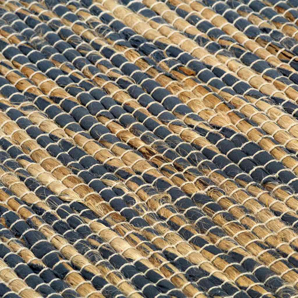Käsintehty juuttimatto sininen ja luonnollinen 160x230 cm