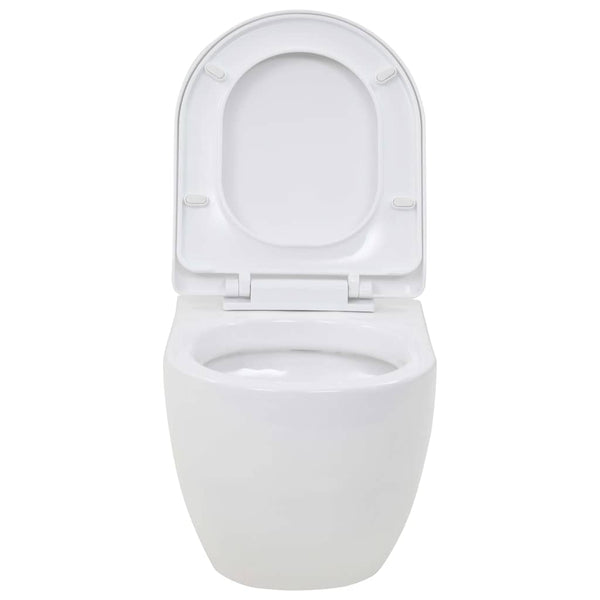 Valkoinen seinään kiinnitettävä wc ja piilotettu säiliö Sefchi (keramia)