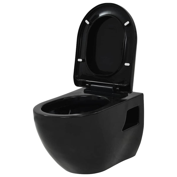 Musta seinään kiinnitettävä wc piilotettu säiliö keraaminen Sefchi