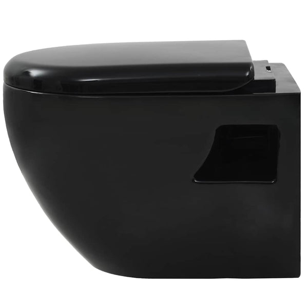 Musta seinään kiinnitettävä wc piilotettu säiliö keraaminen Sefchi
