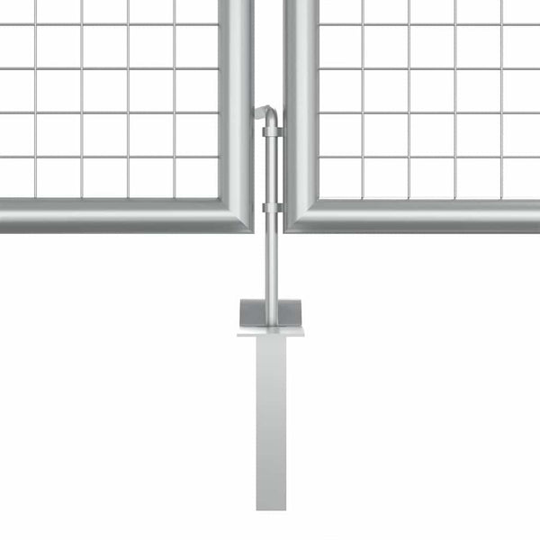 Puutarhan portti galvanoitu teräs 400x125 cm hopea