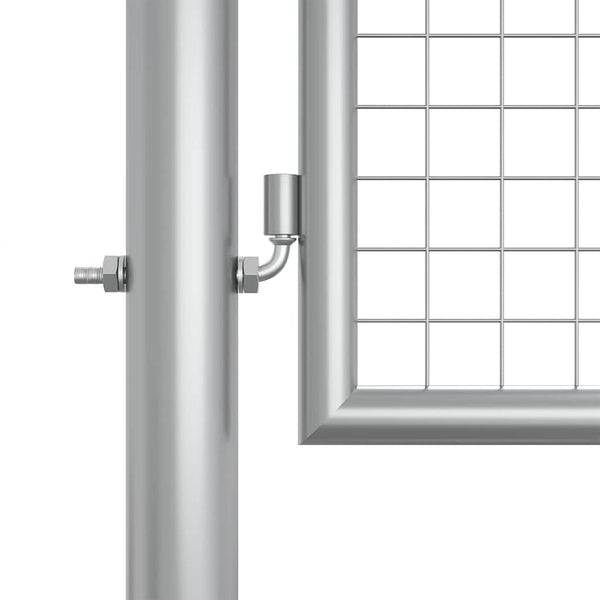 Puutarhan portti galvanoitu teräs 400x125 cm hopea
