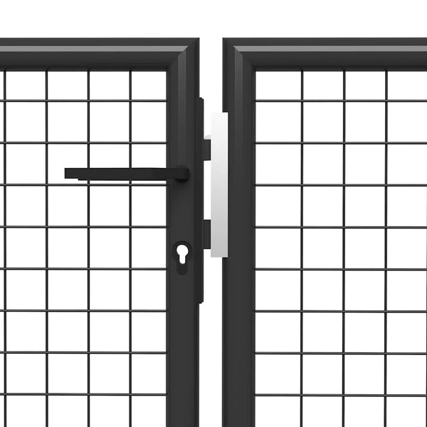 Puutarhan portti teräs 350x100 cm antrasiitti