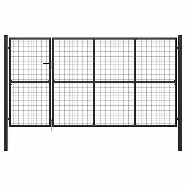 Puutarhan portti teräs 350x175 cm antrasiitti
