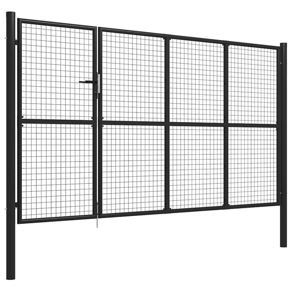 Puutarhan portti teräs 350x175 cm antrasiitti