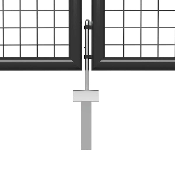 Puutarhan portti teräs 500x175 cm antrasiitti