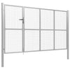 Puutarhan portti teräs 350x200 cm hopea