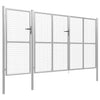 Puutarhan portti teräs 400x150 cm hopea