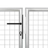 Puutarhan portti teräs 400x150 cm hopea