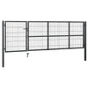 Puutarhan portti tolpilla teräs 350x100 cm antrasiitti