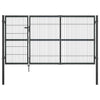 Puutarhan portti tolpilla teräs 350x140 cm antrasiitti