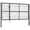 Puutarhan portti tolpilla teräs 350x140 cm antrasiitti