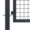 Puutarhan portti tolpilla teräs 350x140 cm antrasiitti