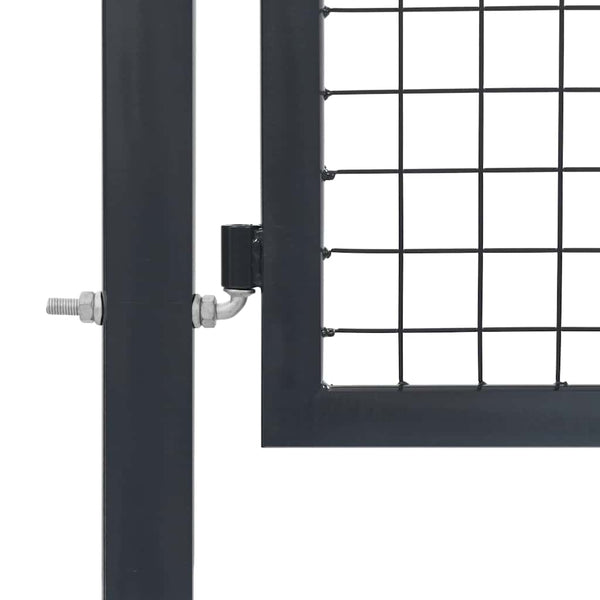 Puutarhan portti tolpilla teräs 350x140 cm antrasiitti