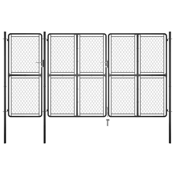 Puutarhan portti teräs 400x200 cm antrasiitti