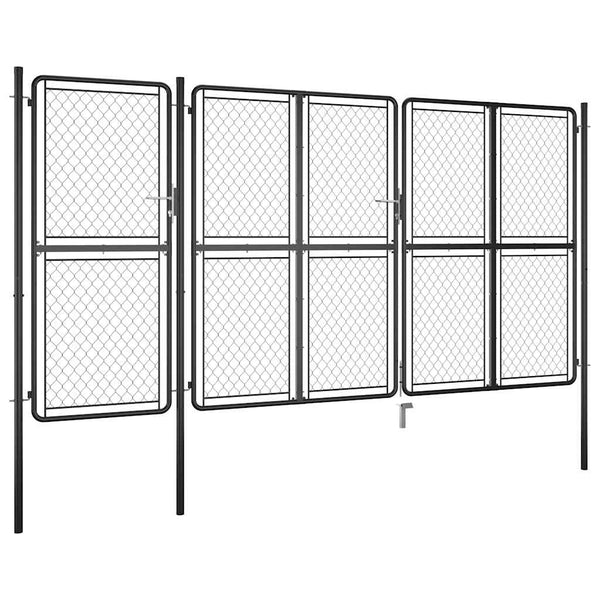 Puutarhan portti teräs 400x200 cm antrasiitti