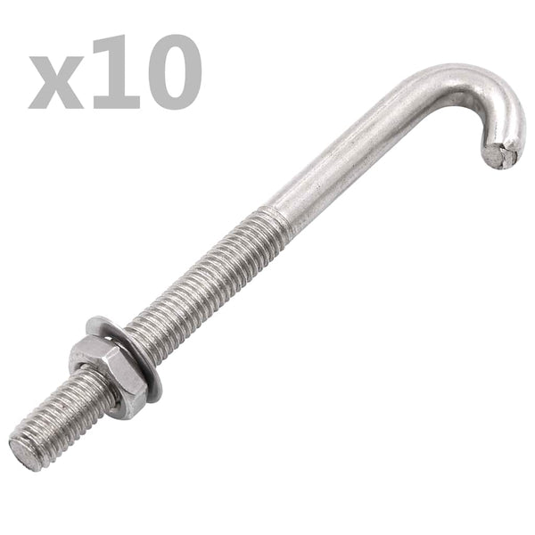 Ankkuroitu J-pultti mutteri ja aluslevy M8x100 mm 25 sarjaa