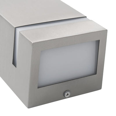 Ulkotilojen seinävalaisimet 2 kpl 35 W hopea neliskulmainen