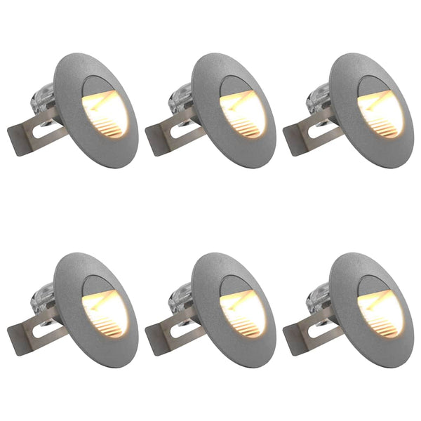 LED-seinävalaisimet ulkotiloihin 6 kpl 2 W hopea pyöreä