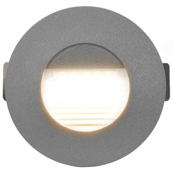 LED-seinävalaisimet ulkotiloihin 6 kpl 2 W hopea pyöreä