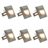 LED-seinävalaisimet ulkotiloihin 6 kpl 2 W hopea neliö