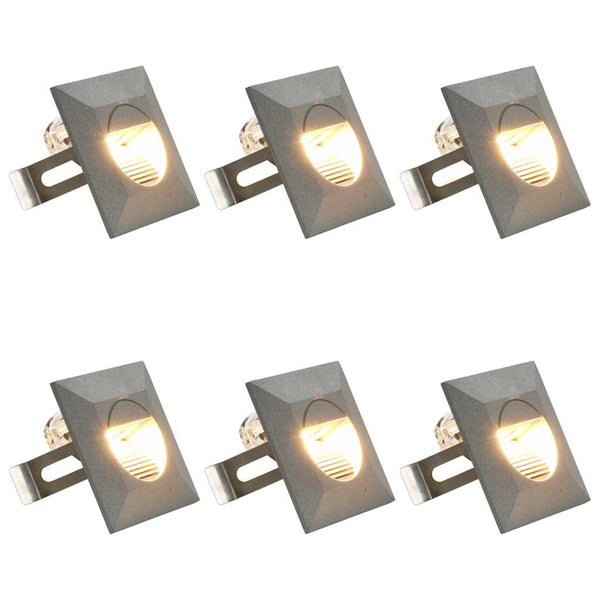 LED-seinävalaisimet ulkotiloihin 6 kpl 2 W hopea neliö