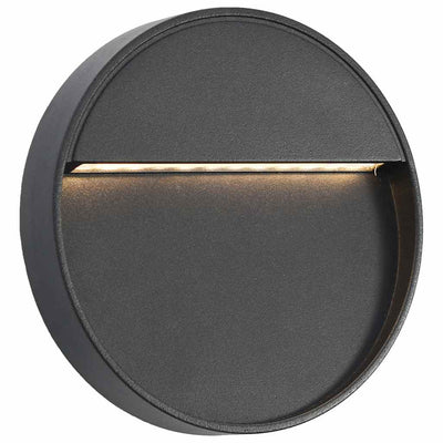 Musta led-seinävalaisimet ulkotiloihin Acs 3 W (2 kpl pyöreä)