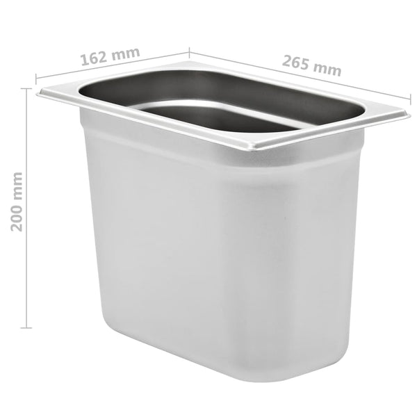 Ruostumaton teräs ruokavuoat Black GN 1/4 200 mm (4 kpl)