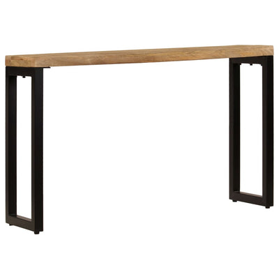 Sivupöytä 120x35x76 cm täysi mangopuu ja teräs