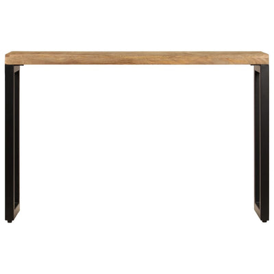Sivupöytä 120x35x76 cm täysi mangopuu ja teräs