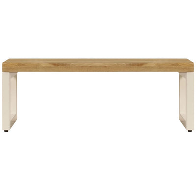 Sohvapöytä 100x50x35 cm täysi mangopuu ja teräs