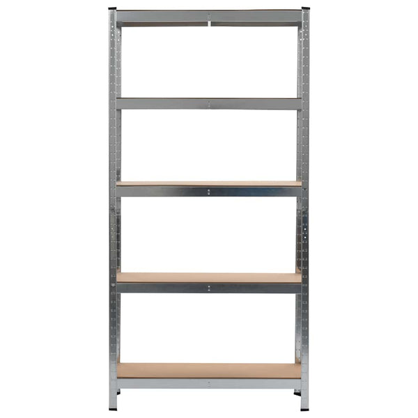 Varastohylly hopea 90x30x180 cm teräs ja MDF