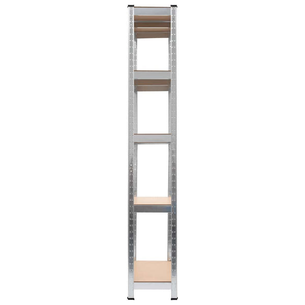 Varastohyllyt 2 kpl hopea 90x30x180 cm teräs ja MDF